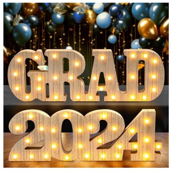 Marquee Light Up Letters "Grad" and "2024" - Picture 6 of 9